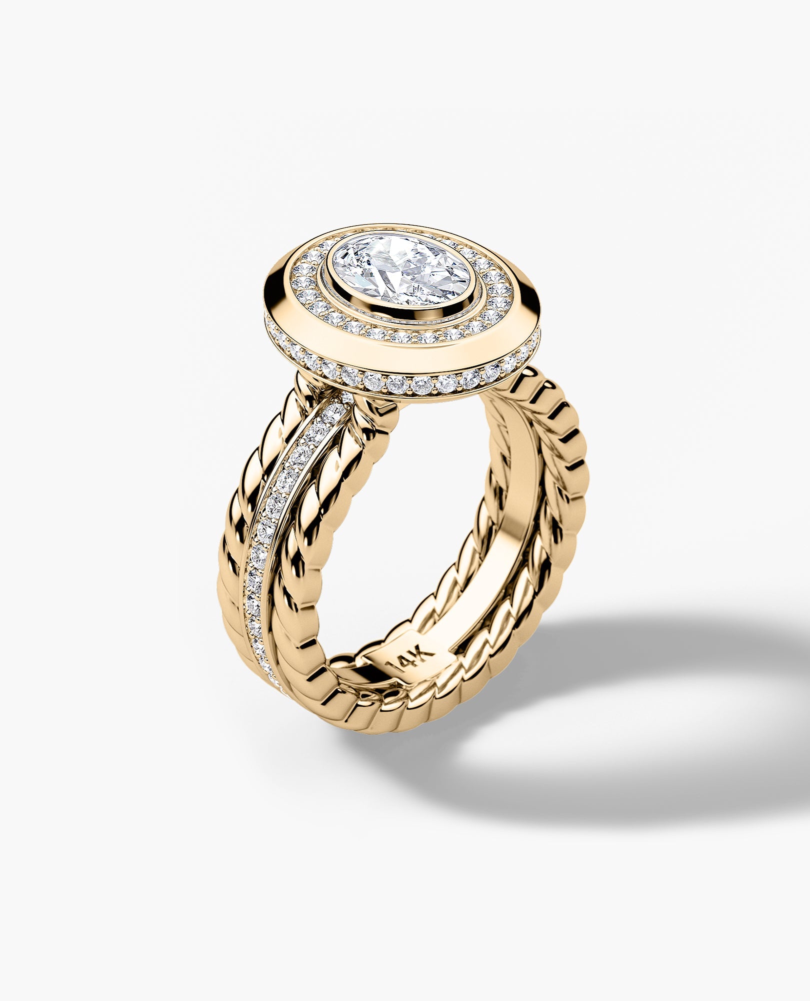 ROPES Oval Cut Diamond Gold Engagement Ring