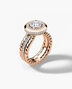 ROPES Round Cut Diamond Gold Engagement Ring