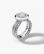 ROPES Round Cut Diamond Gold Engagement Ring