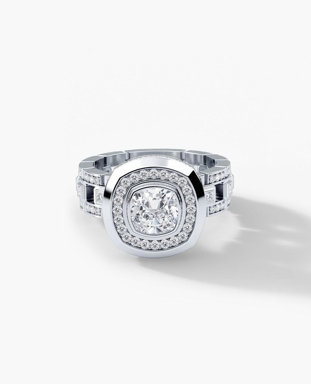 LA PAZ Cushion Cut Diamond Gold Engagement Ring