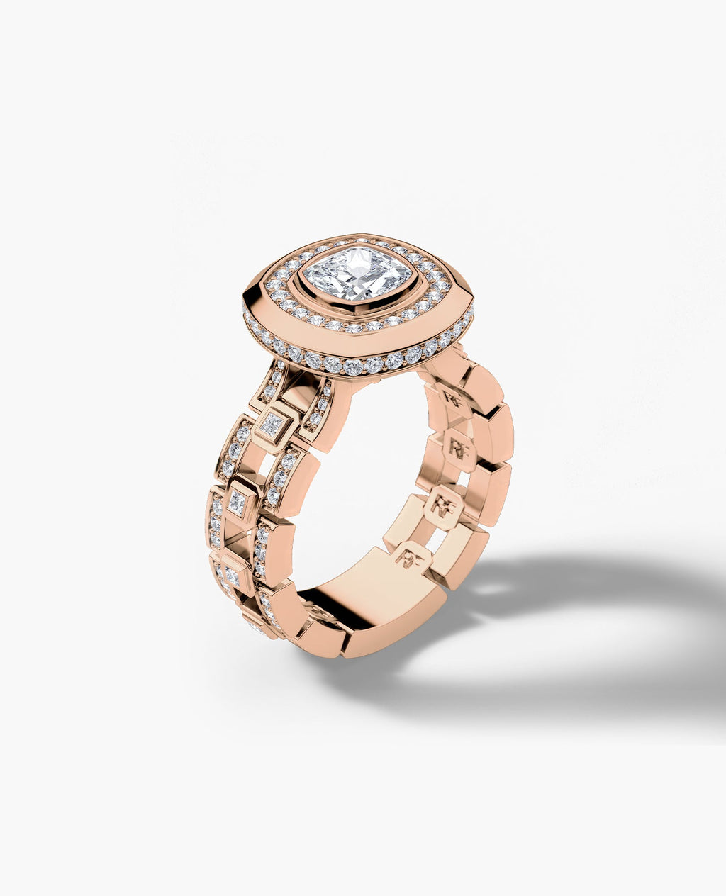 LA PAZ Cushion Cut Diamond Gold Engagement Ring