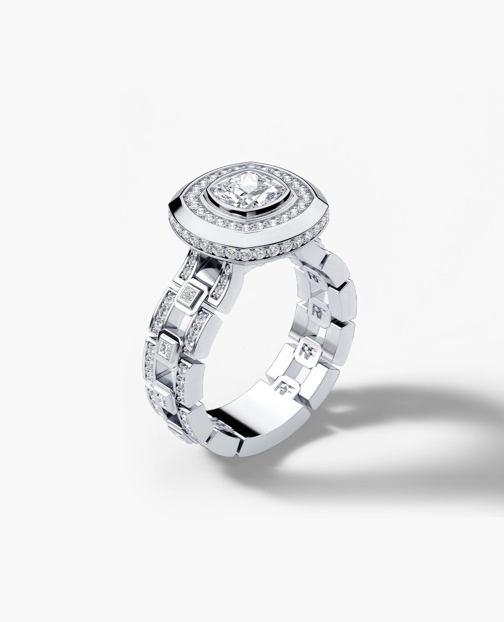LA PAZ Cushion Cut Diamond Gold Engagement Ring