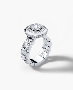 LA PAZ Cushion Cut Diamond Gold Engagement Ring