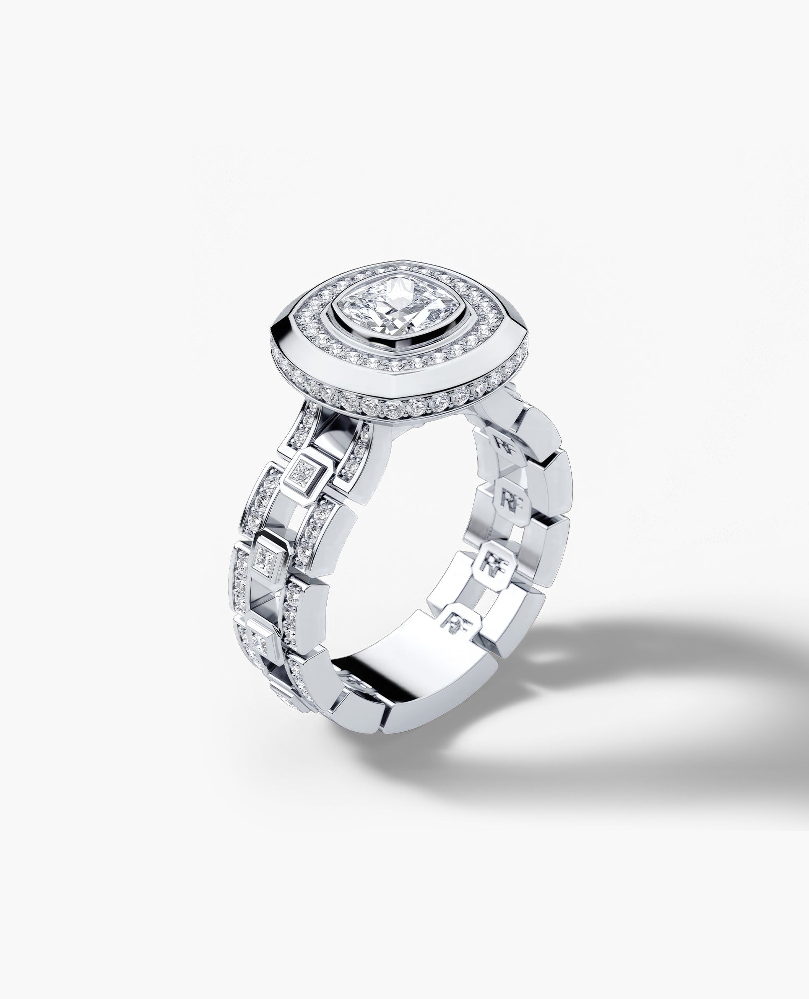 LA PAZ Cushion Cut Diamond Gold Engagement Ring