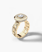 LA PAZ Cushion Cut Diamond Gold Engagement Ring