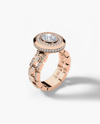 LA PAZ Oval Cut Diamond Gold Engagement Ring