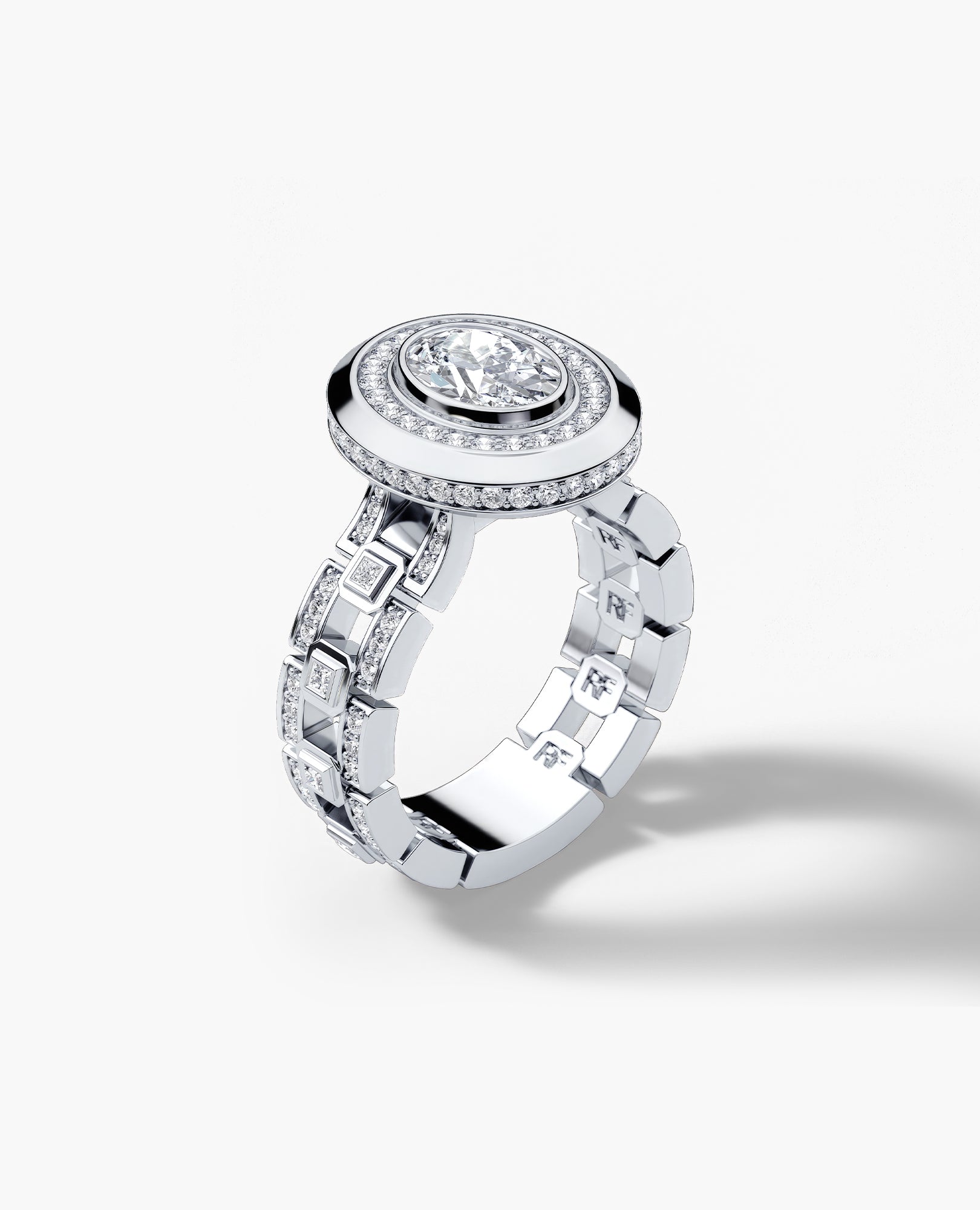 LA PAZ Oval Cut Diamond Gold Engagement Ring Imagen principal del producto