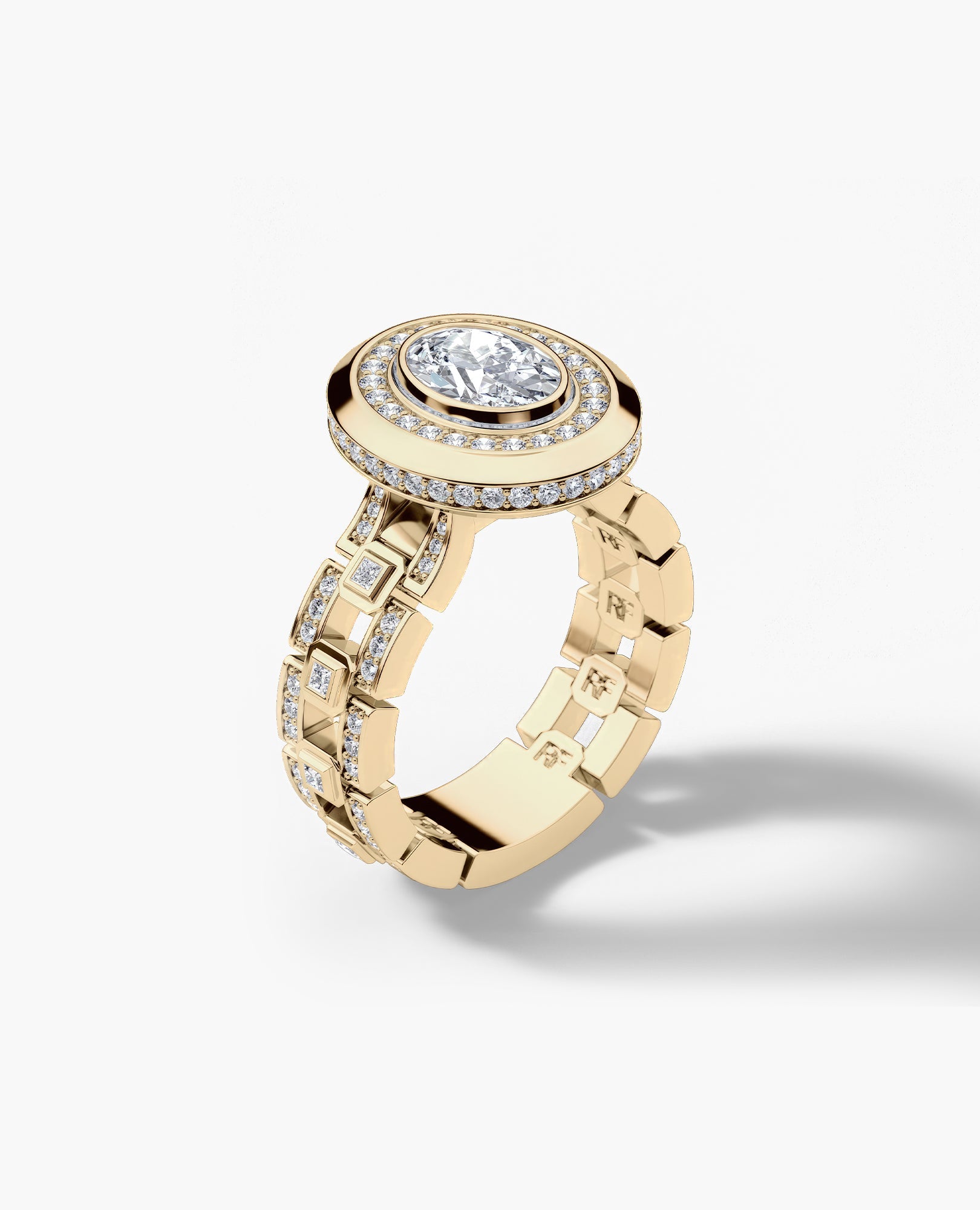 LA PAZ Oval Cut Diamond Gold Engagement Ring