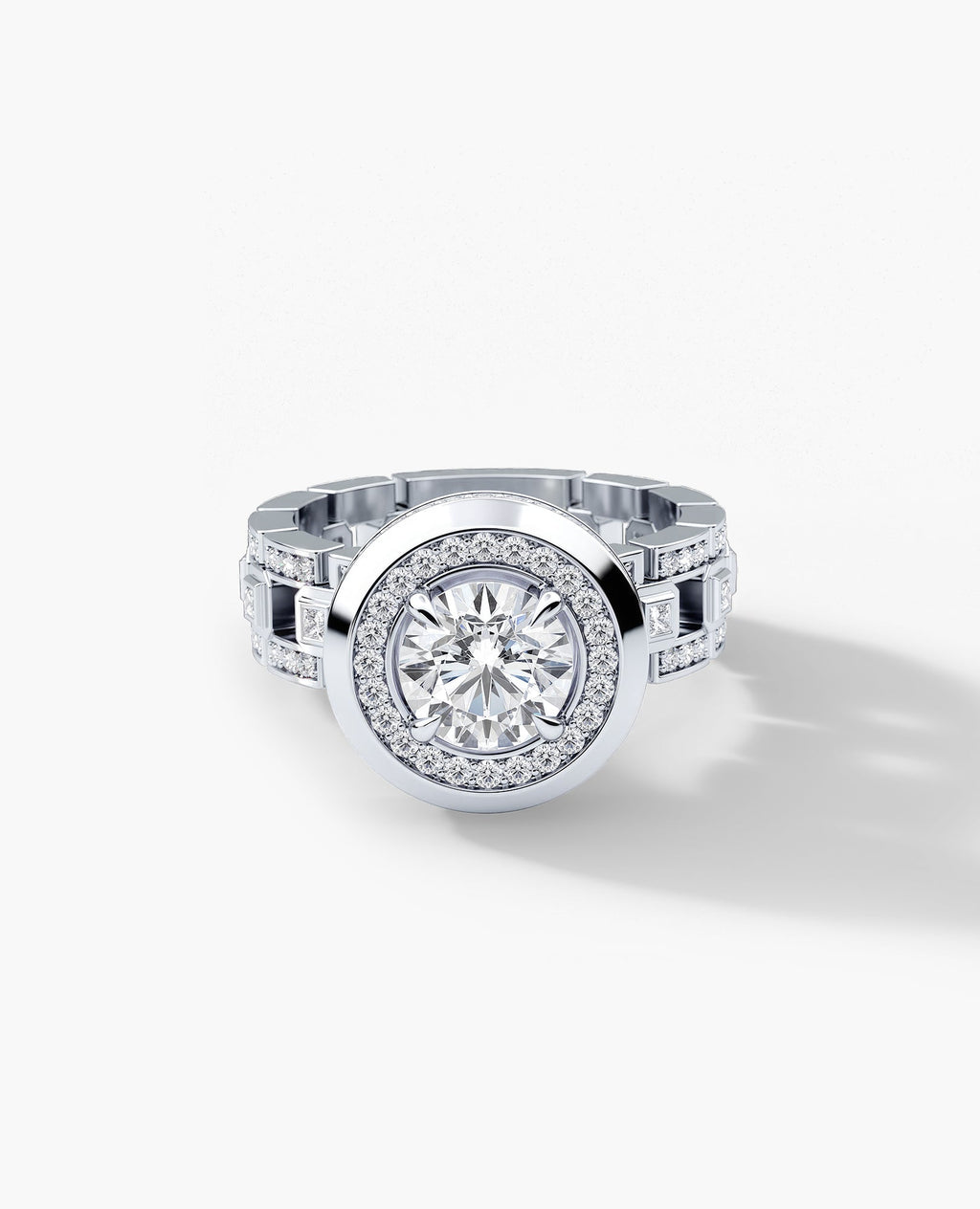 LA PAZ Round Cut Diamond Gold Engagement Ring