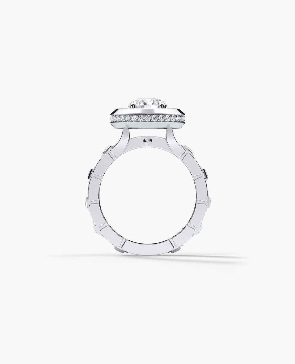 LA PAZ Round Cut Diamond Gold Engagement Ring