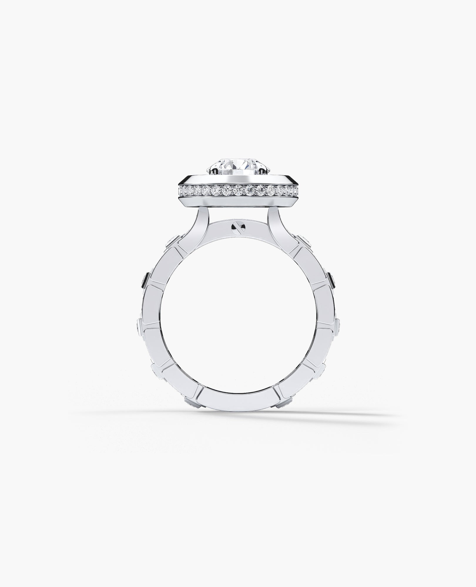 LA PAZ Round Cut Diamond Gold Engagement Ring