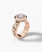 LA PAZ Round Cut Diamond Gold Engagement Ring