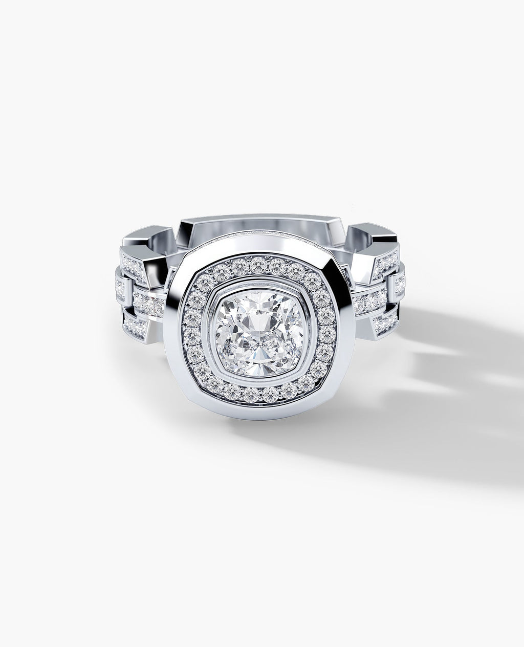 NORTHSTAR Cushion Cut Diamond Gold Engagement Ring