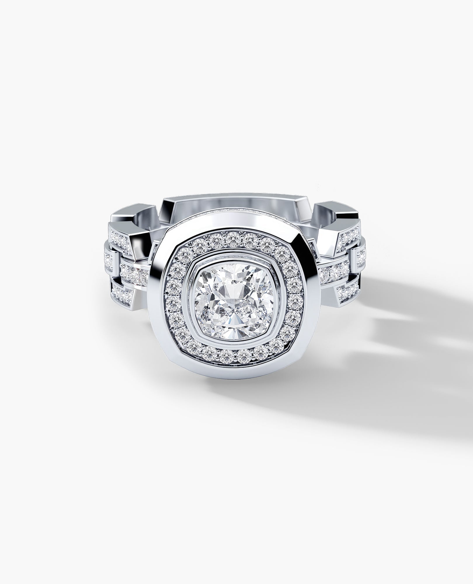 NORTHSTAR Cushion Cut Diamond Gold Engagement Ring