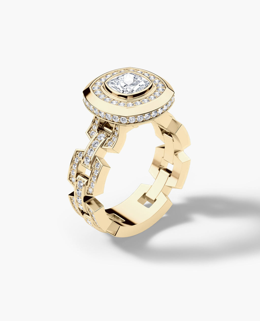 NORTHSTAR Cushion Cut Diamond Gold Engagement Ring