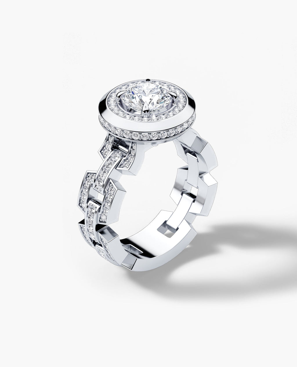 NORTHSTAR Round Cut Diamond Gold Engagement Ring