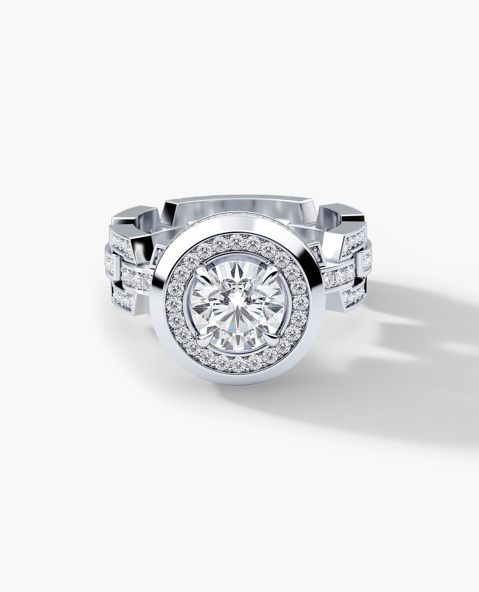 NORTHSTAR Round Cut Diamond Gold Engagement Ring