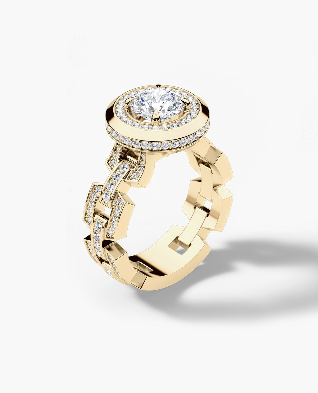 NORTHSTAR Round Cut Diamond Gold Engagement Ring