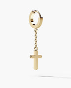 DANGLE Cross Hoop Gold Earring