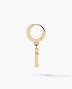 DANGLE Cross Gold Hoop Huggie Earring with 0.12ct Diamonds