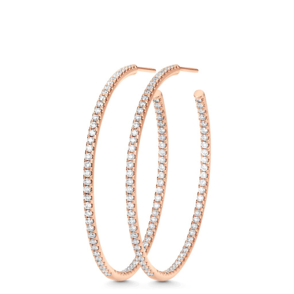 1.37 TCW Round Moissanite Diamond Hoop Earrings