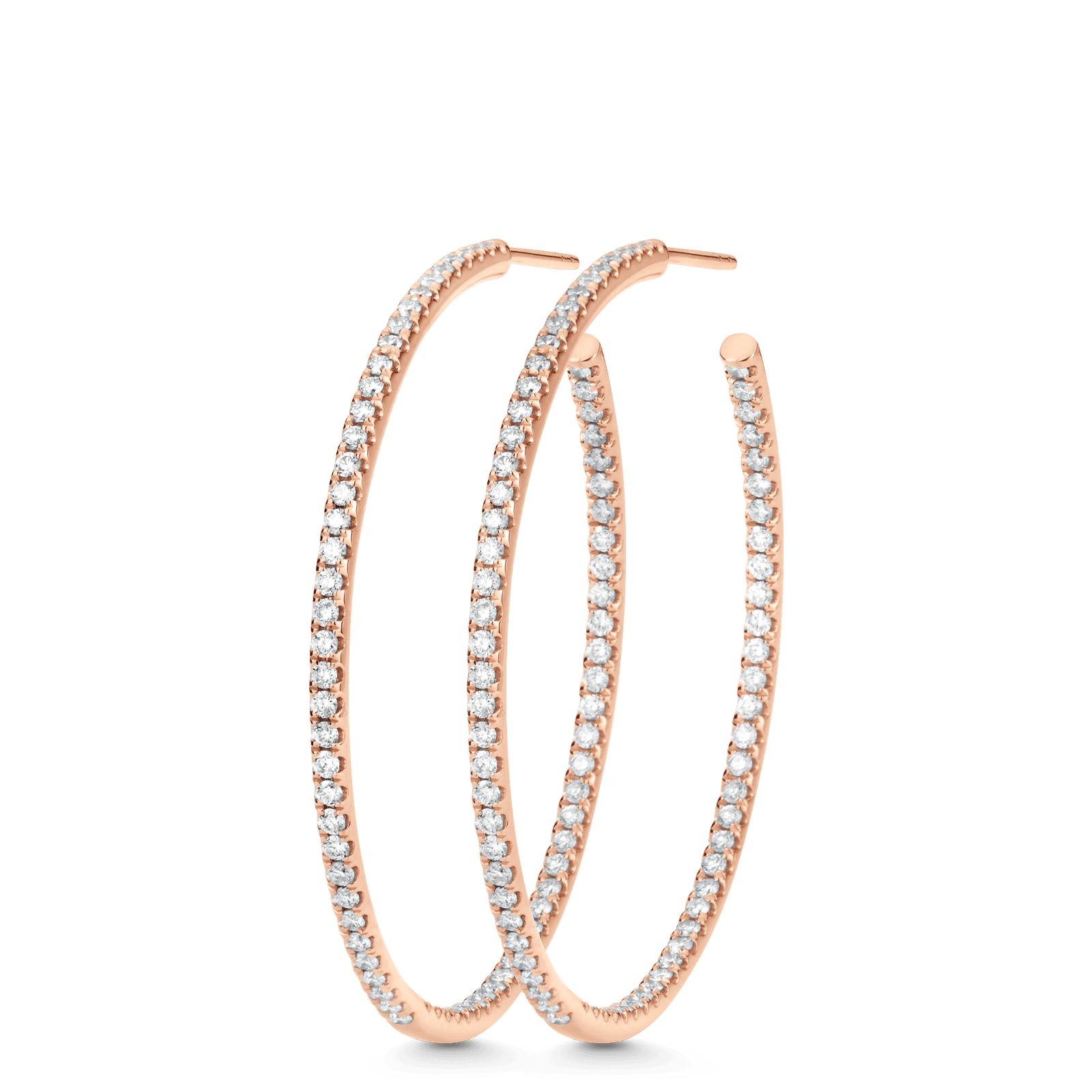 1.37 TCW Round Moissanite Diamond Hoop Earrings