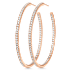 2.25 TCW Round Moissanite Diamond Inside Out Hoop Earrings
