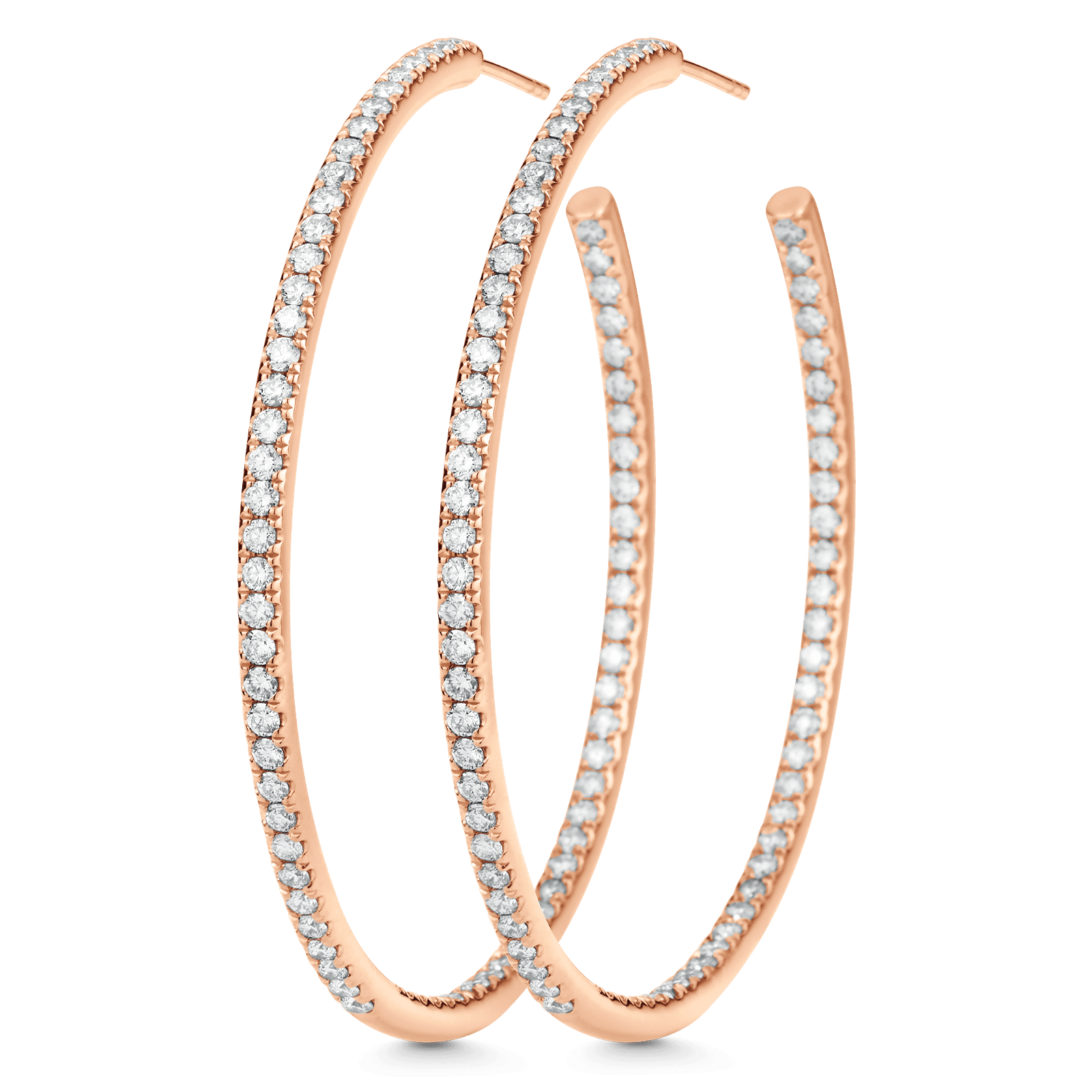 2.25 TCW Round Moissanite Diamond Inside Out Hoop Earrings
