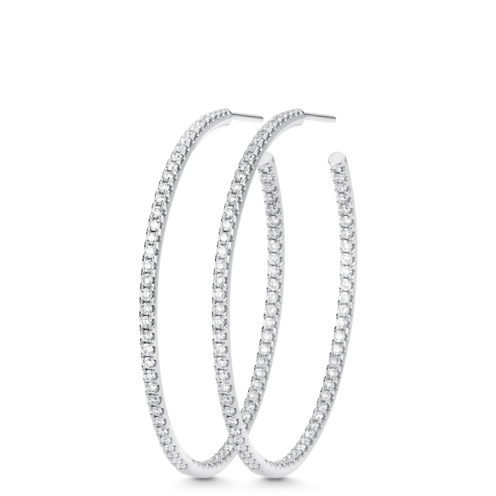 1.37 TCW Round Moissanite Diamond Hoop Earrings