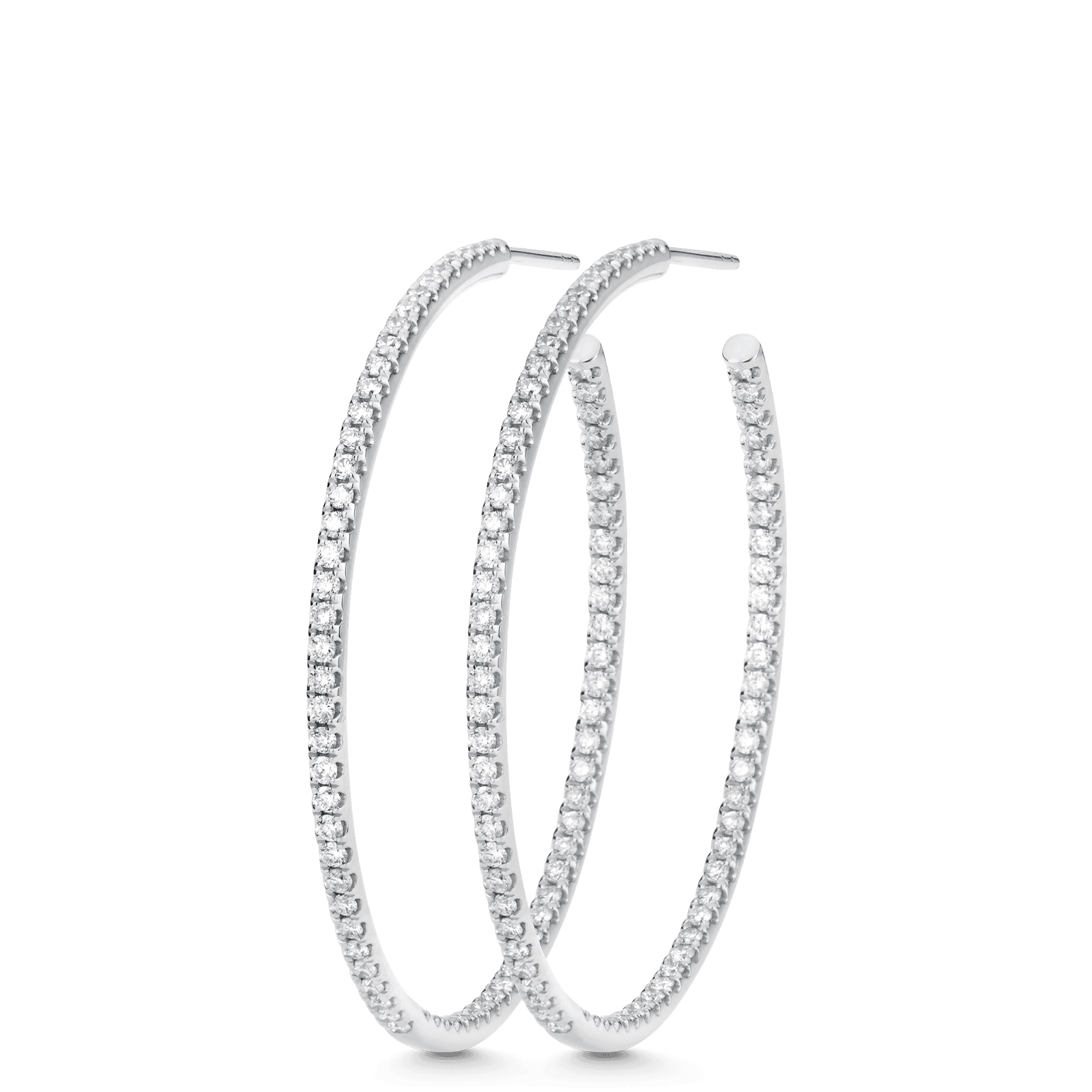 1.37 TCW Round Moissanite Diamond Hoop Earrings