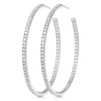2.25 TCW Round Moissanite Diamond Inside Out Hoop Earrings