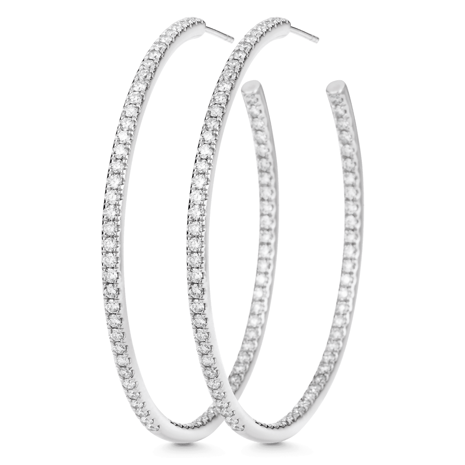 2.25 TCW Round Moissanite Diamond Inside Out Hoop Earrings