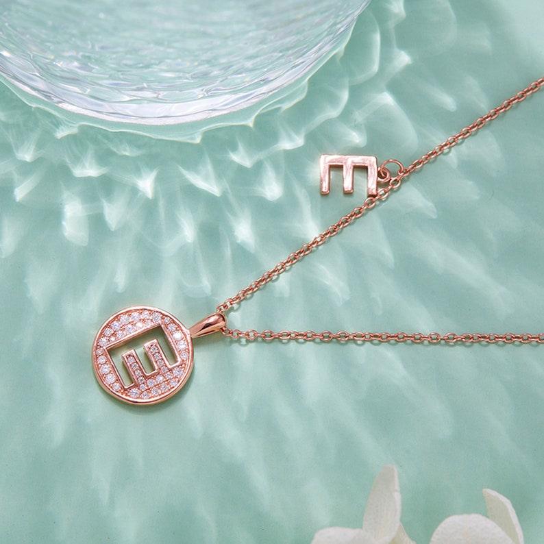 Personalized "E" latter diamond necklace