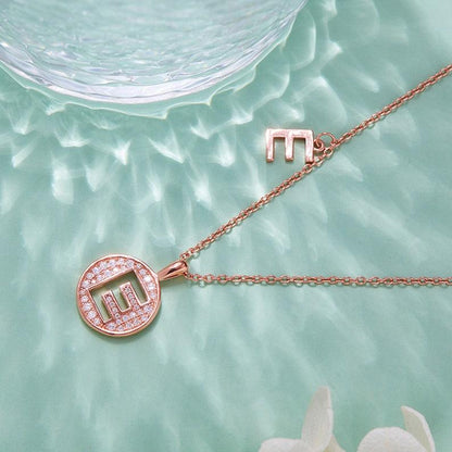 Personalized "E" latter diamond necklace