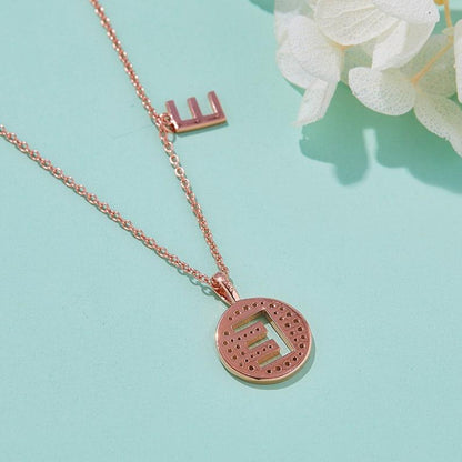 Personalized "E" latter diamond necklace