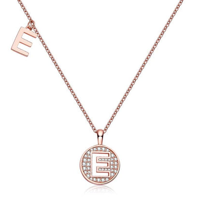 Personalized "E" latter diamond necklace