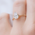1.33 CT Pear Cut Moissanite Solitaire Engagement Ring