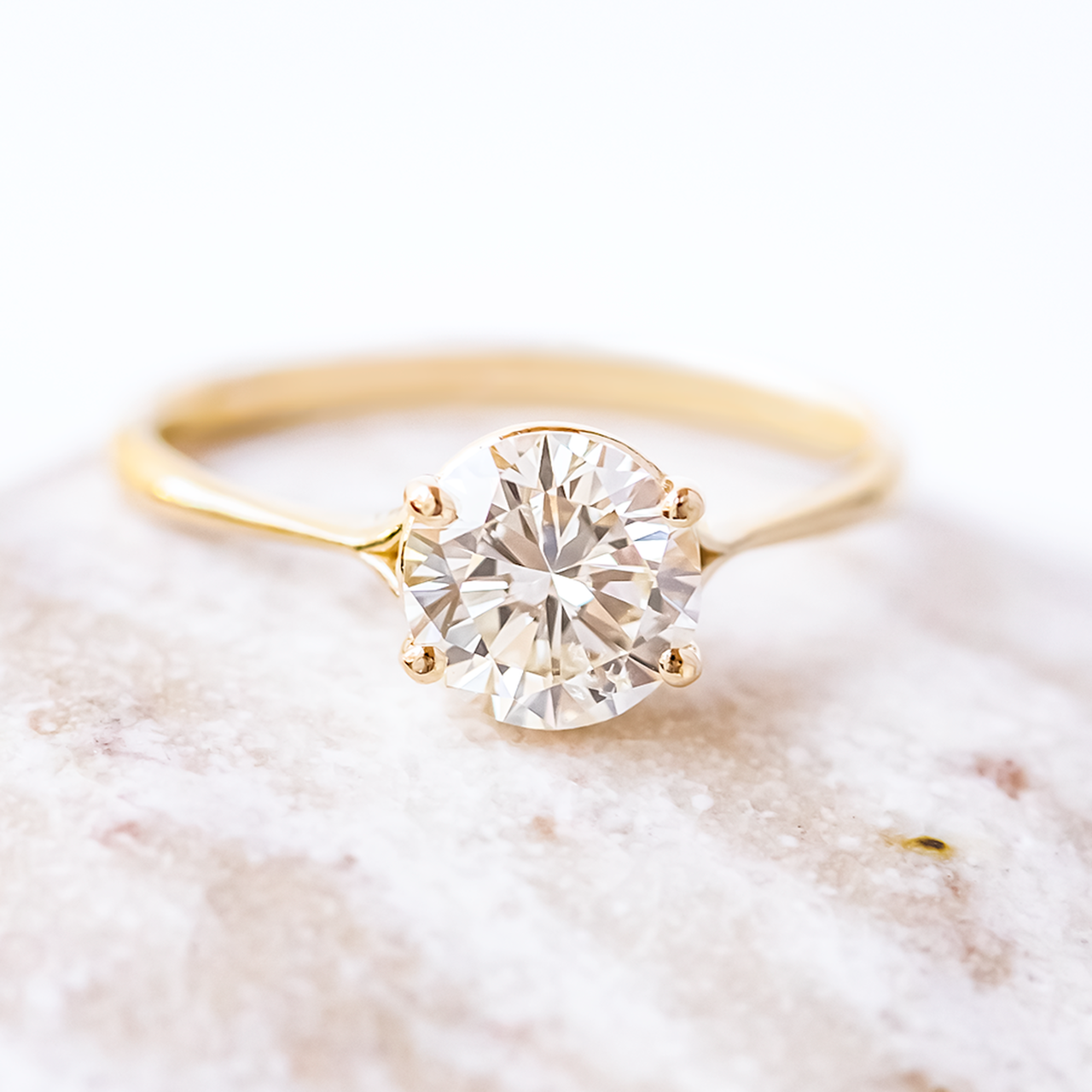 1.20 CT Round Cut Moissanite Solitaire Diamond Engagement Ring