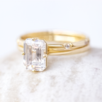 2.30 CT Emerald Cut Moissanite Solitaire Engagement Ring