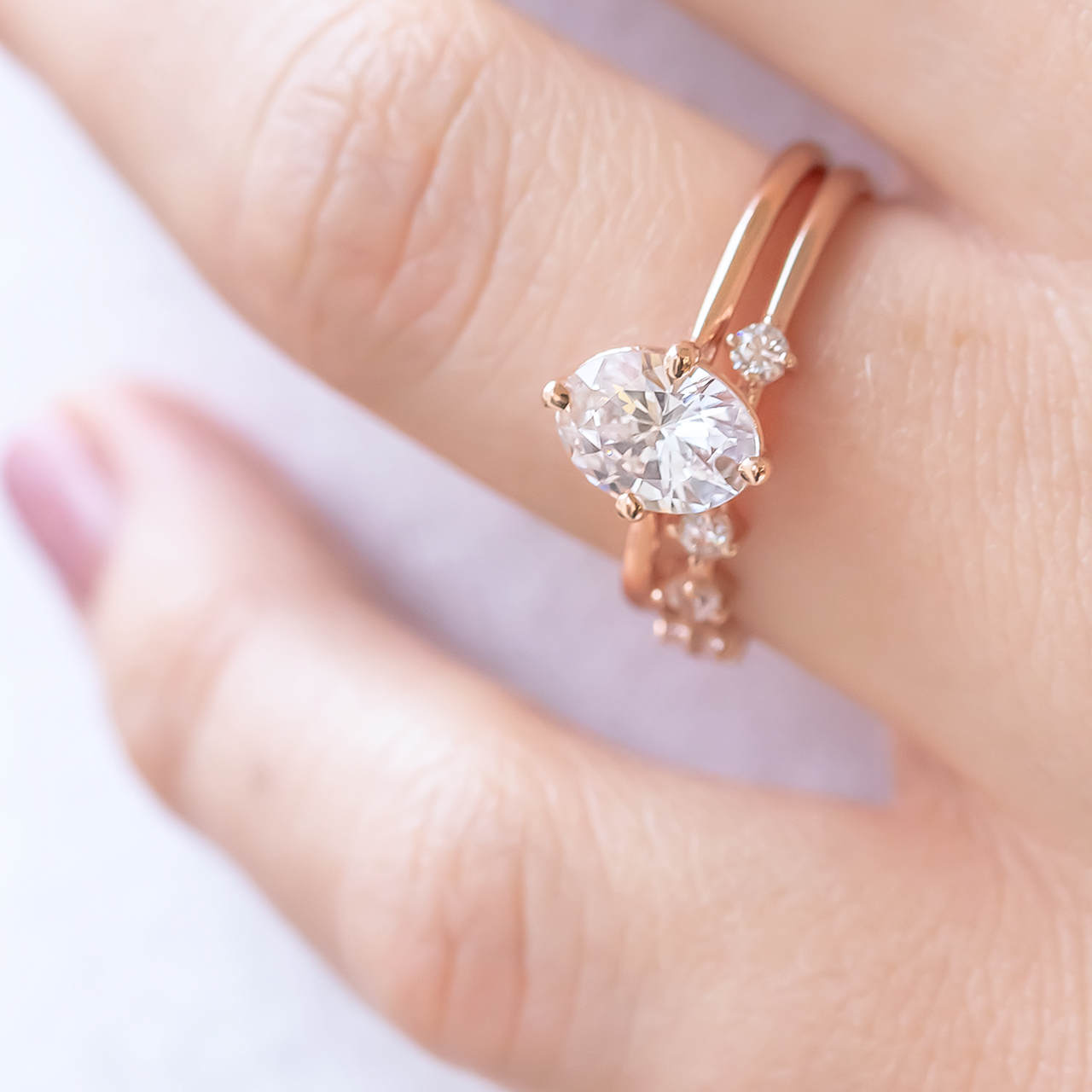 1.33 CT Oval Cut Solitaire Moissanite Engagement Ring