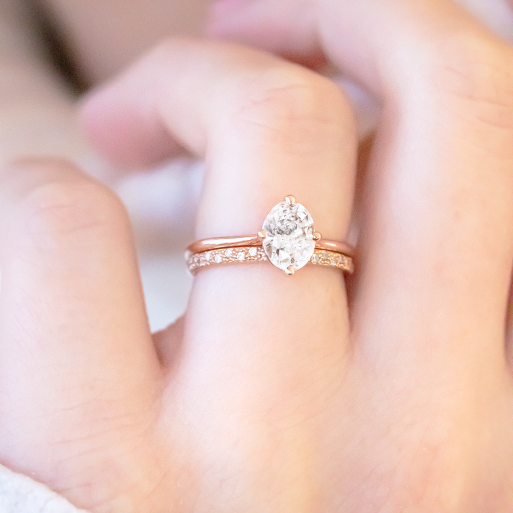 1.33 CT Oval Cut Solitaire Moissanite Engagement Ring