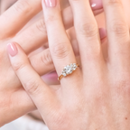 1.0 CT Round Cut Cluster Style Moissanite Engagement Ring