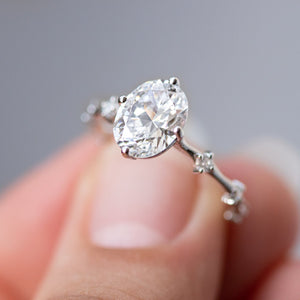 1.93 CT Oval Cut Moissanite Dainty Style Engagement Ring