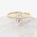 1.0 CT Marquise Cut Solitaire Moissanite Engagement Ring