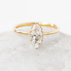 1.0 CT Marquise Cut Solitaire Moissanite Engagement Ring