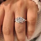 Marquise Diamond Engagement Ring in Solitaire Style