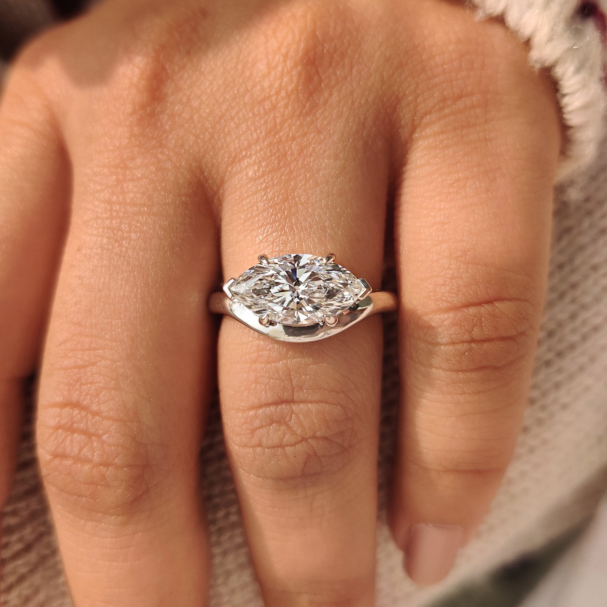 Marquise Diamond Engagement Ring in Solitaire Style
