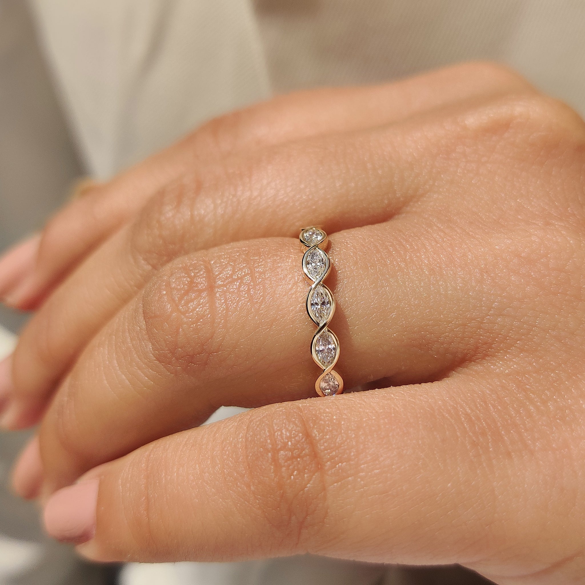 Eternity Style Marquise Diamond Wedding Band