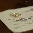 Edelweiss Floral Vintage Round cut diamond engagement ring DisneyValley