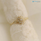 Edelweiss Floral Vintage Round cut diamond engagement ring DisneyValley